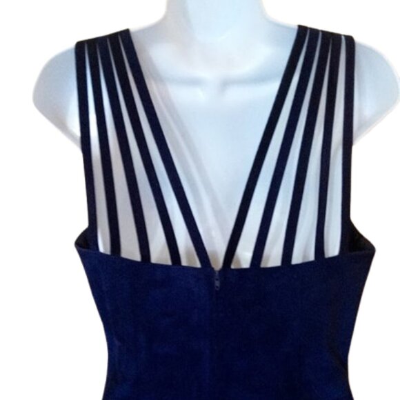 VINTAGE  Suede Dress - Dark Blue   XS - Picture 4 of 5